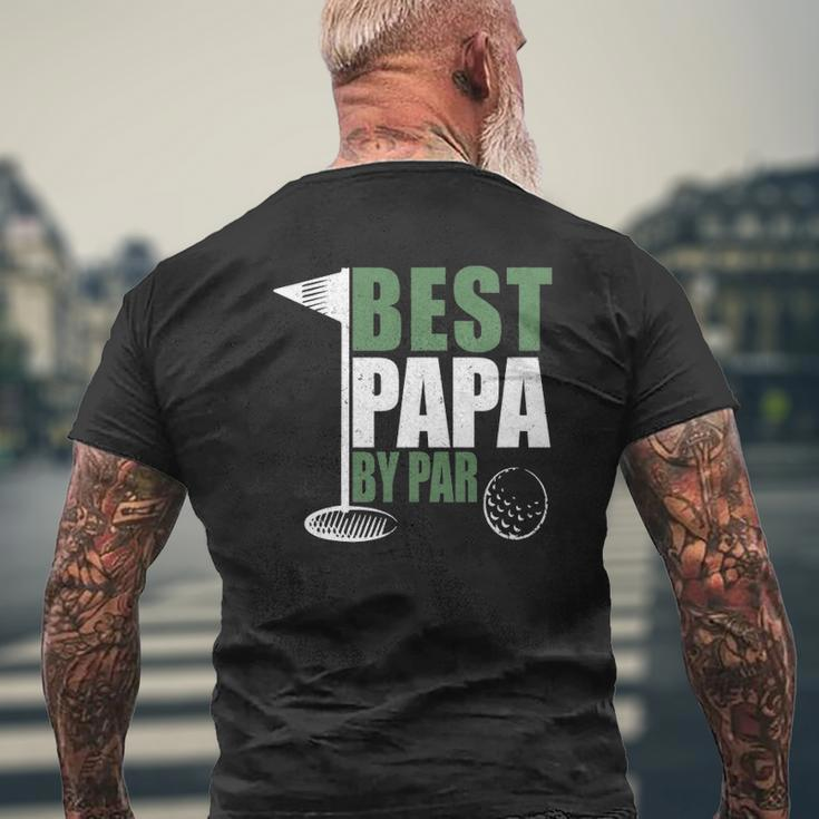 Best Papa By Par Father's Day Golf Dad Grandpa Mens Back Print T-shirt Gifts for Old Men