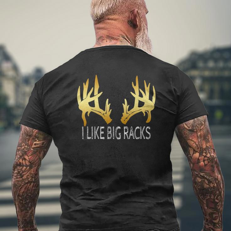 I Like Big Racks Buck Deer Hunting Antler Men Dad Mens Back Print T-shirt Gifts for Old Men
