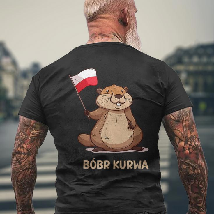 Bober Bóbr Kurwa Internet Meme Poland Flag Beaver T-Shirt mit Rückendruck Geschenke für alte Männer