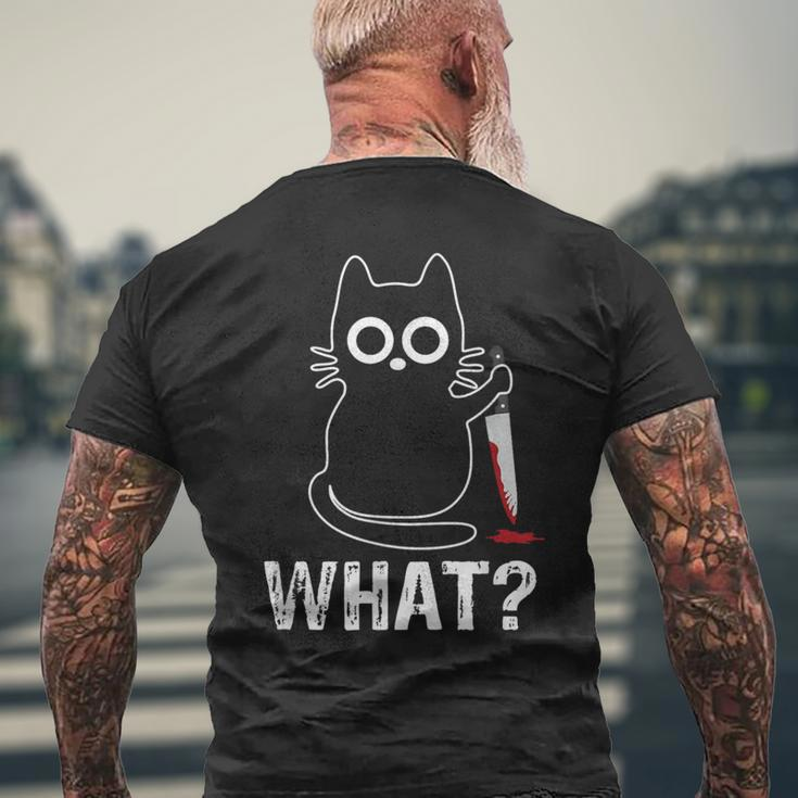 What Cat With Knife Graphic Men's T-shirt Back Print Gifts for Old Men
