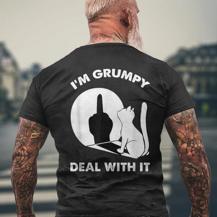 Cat Cat Shadow I'm Grumpy Deal With It Men's T-shirt Back Print Gifts for Old Men