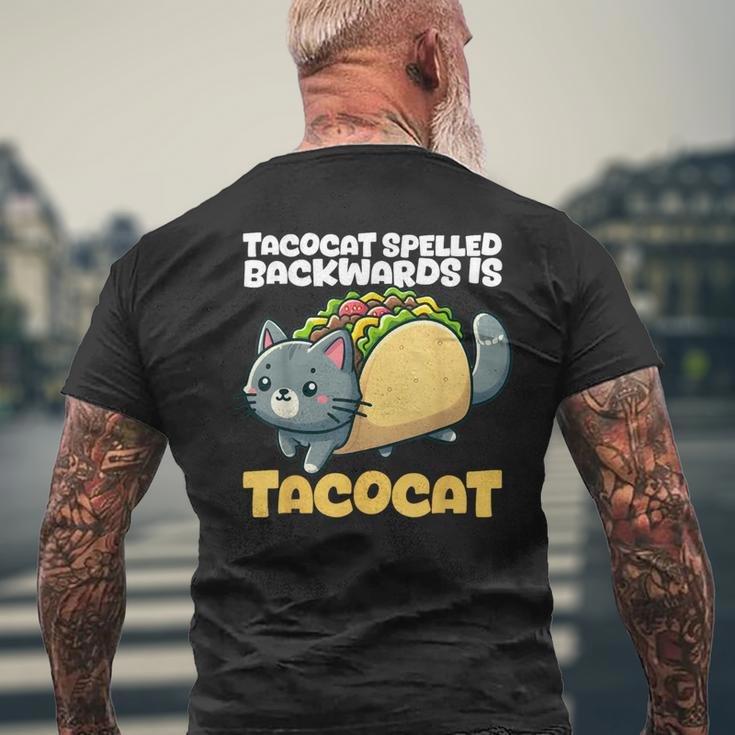 Cat And Taco Tacocat Spelled Backward Is Tacocat Men's T-shirt Back Print Gifts for Old Men