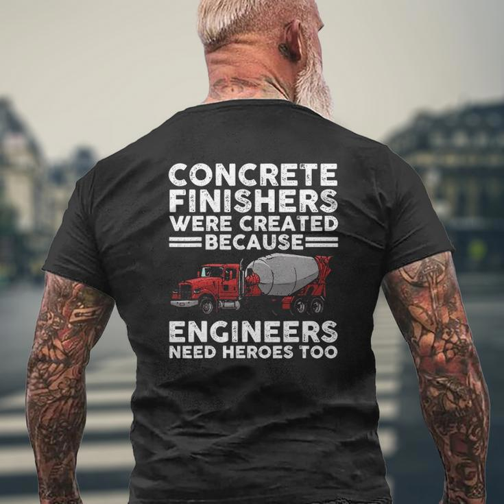Concrete Finisher For Men Dad Concrete Workers Mens Back Print T-shirt Gifts for Old Men