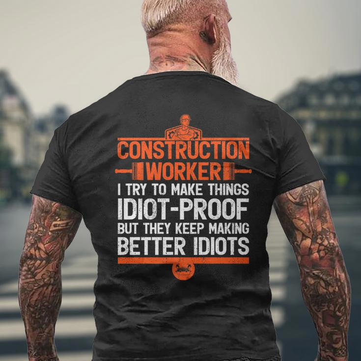 Construction For Dad Construction Worker Men's T-shirt Back Print Gifts for Old Men