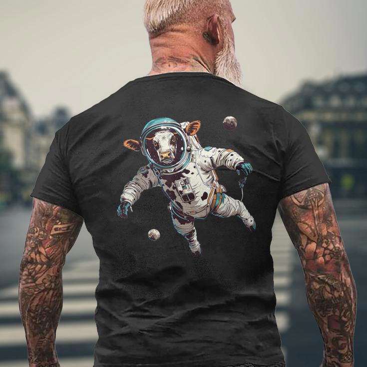 Cow Astronaut In Space Men's T-shirt Back Print Gifts for Old Men