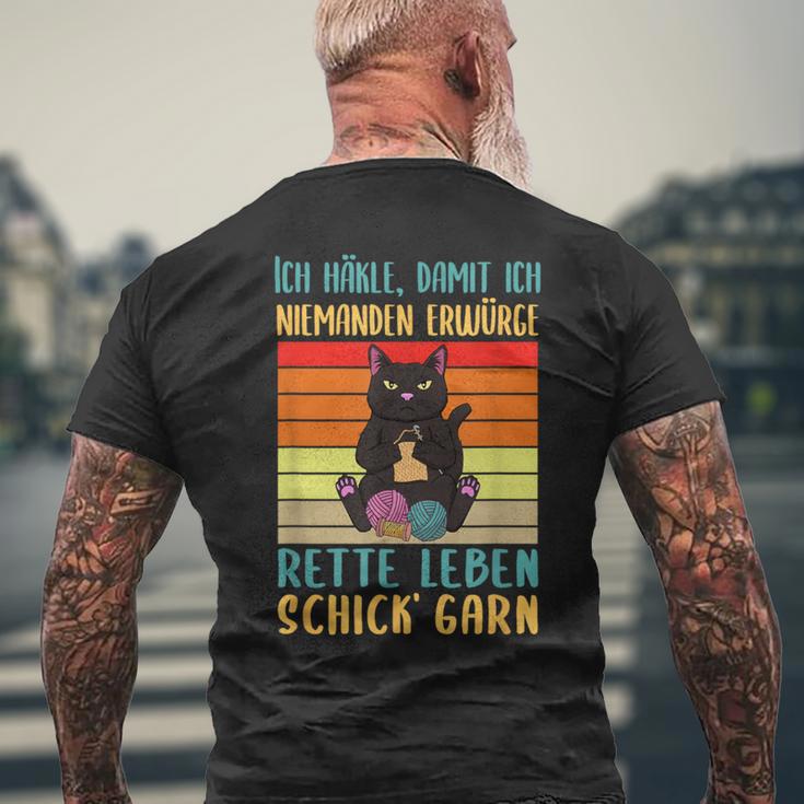 Crocheted Ich Häkle Damit Ich Niemanden Erwürge T-Shirt mit Rückendruck Geschenke für alte Männer