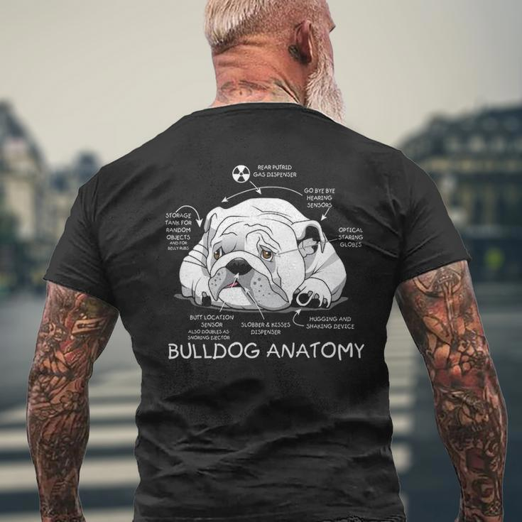 Cute English Bulldog Anatomy Dog Biology Men's T-shirt Back Print Gifts for Old Men