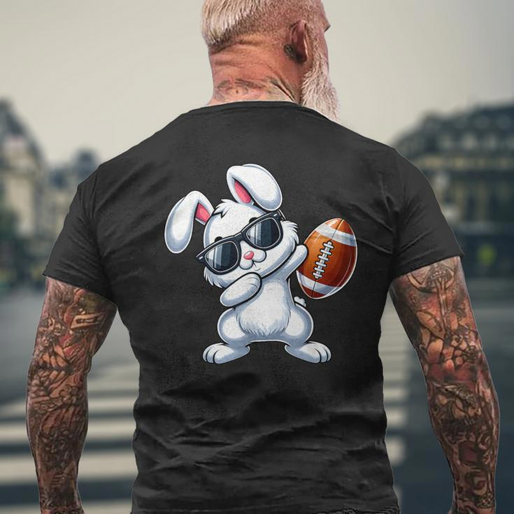 Dabbing Bunny Playing Football Easter Day Boys Girls Men's T-shirt Back Print Gifts for Old Men