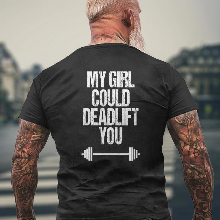 Deadlift Weightlifting Barbell Fitness Outfit Mens Back Print T-shirt Gifts for Old Men