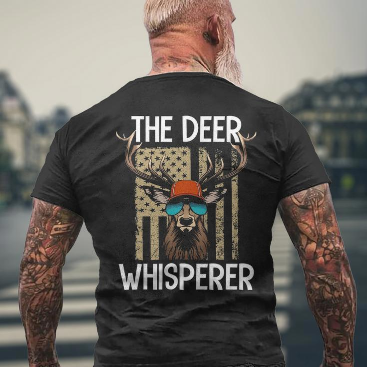 Deer Whisperer Awesome Hunter Usa Flag Buck Hunting Men's T-shirt Back Print Gifts for Old Men