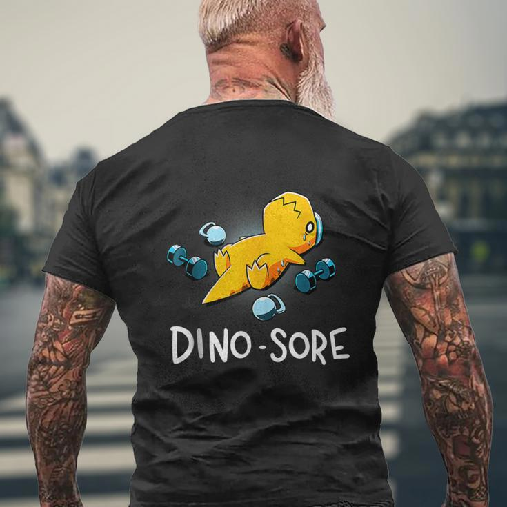 Dinosaur Workout Gym Fitness Lifting Cute Dino Sore Men's T-shirt Back Print Gifts for Old Men