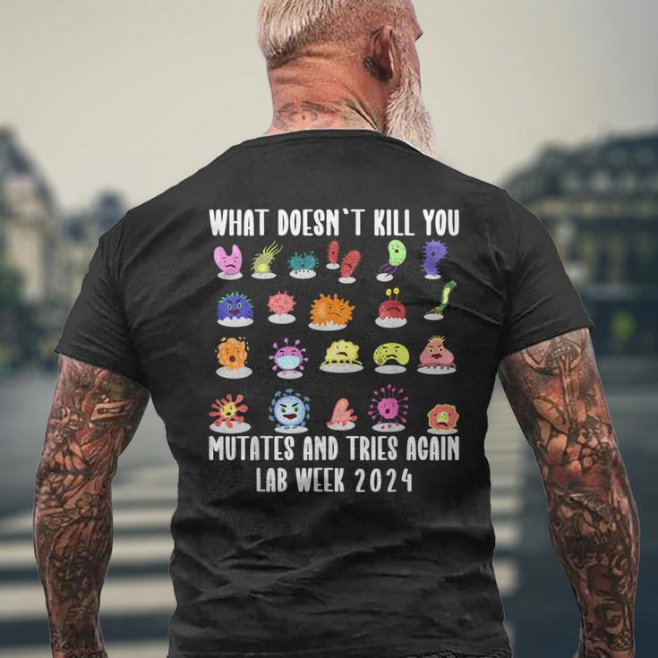 What Doesn't Kill You Mutates Biology Lab Week 2024 Men's T-shirt Back Print Gifts for Old Men