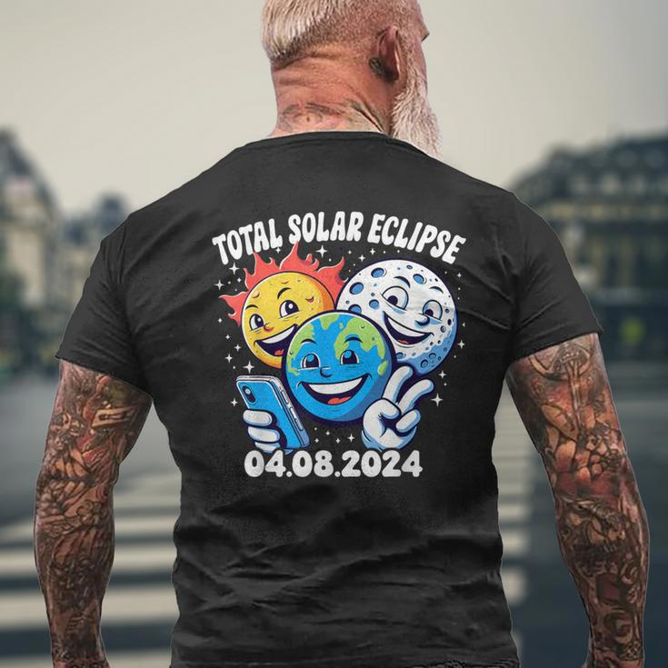 Earth Moon Sun Total Solar Eclipse April 8 2024 Men's T-shirt Back Print Gifts for Old Men
