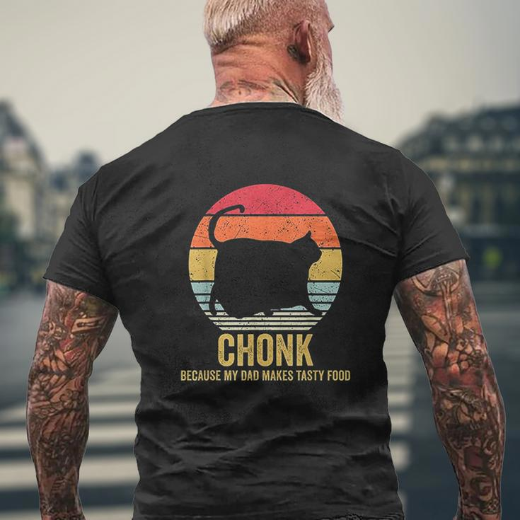 Fat Cats Meme Retro Vintage Fat Cat Memes Chonk Cat Mens Back Print T-shirt Gifts for Old Men