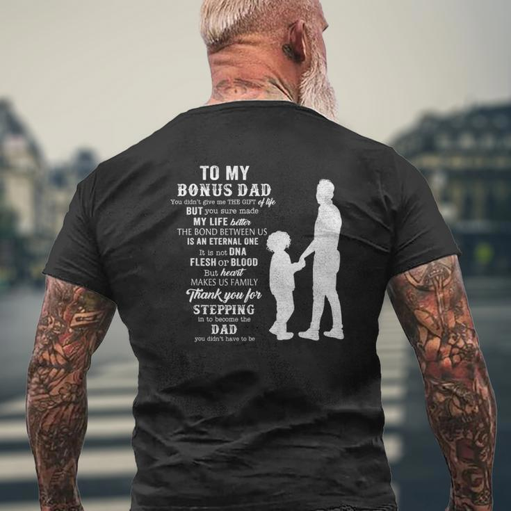 Father's Day Bonus Dad From Daughter Son Wife Mens Back Print T-shirt Gifts for Old Men