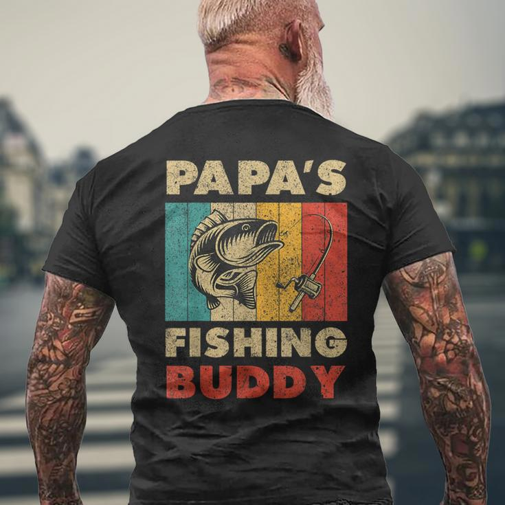 Fishing Papa's Fishing Buddy Vintage Fishing Men's T-shirt Back Print Gifts for Old Men