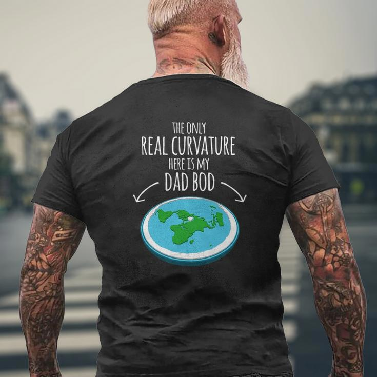 Flat Earth Truth Curvature Dad Bod Father's Day Mens Back Print T-shirt Gifts for Old Men