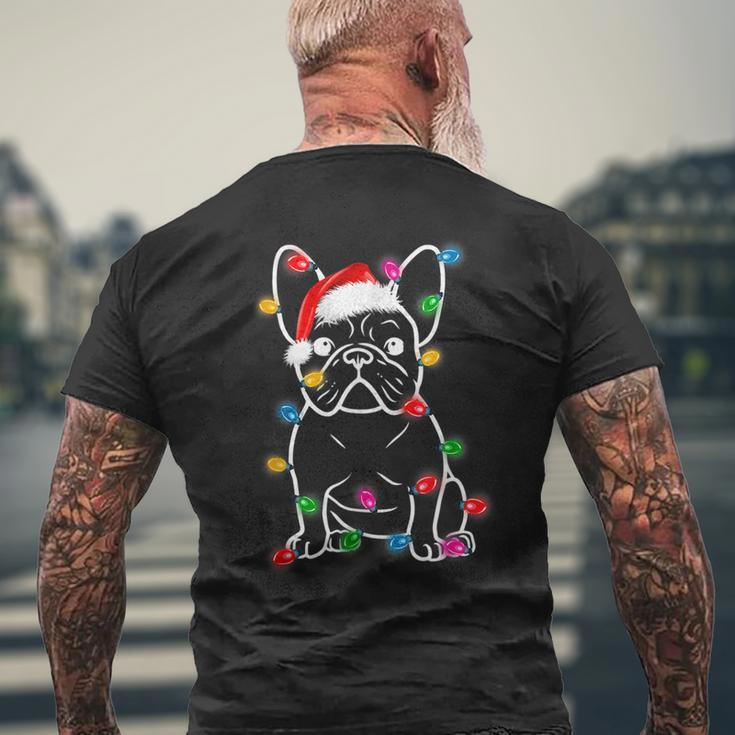 French Bulldog Dog Tree Christmas Lights Xmas Pajama V2 Mens Back Print T-shirt Gifts for Old Men