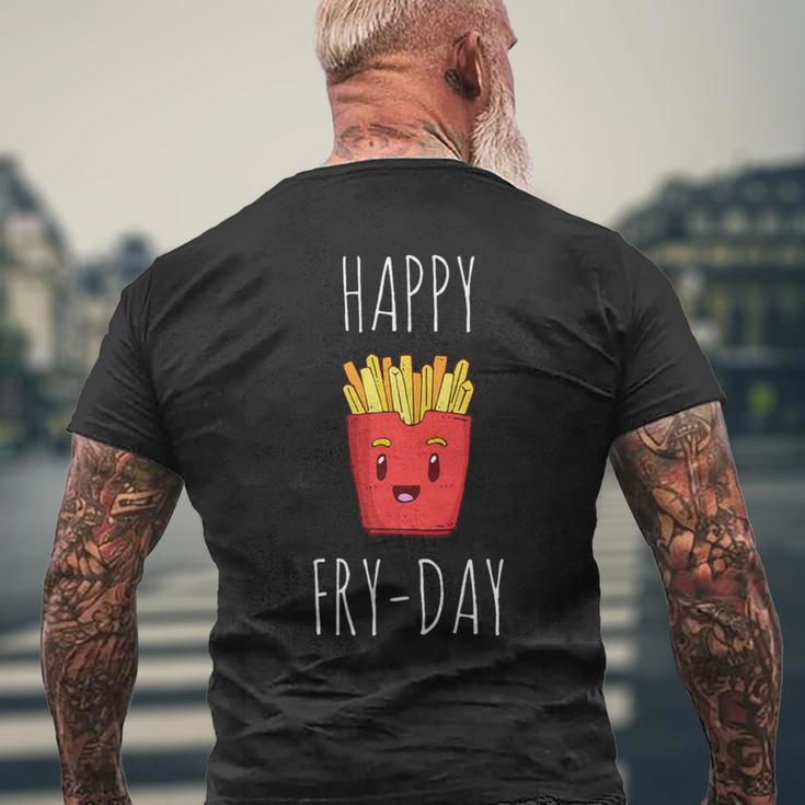 French Fries Lovers Happy Friday Fry-Day Men's T-shirt Back Print Gifts for Old Men