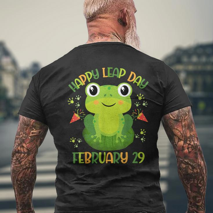 Frog Happy Leap Day February 29 Birthday Leap Year Men's T-shirt Back Print Gifts for Old Men