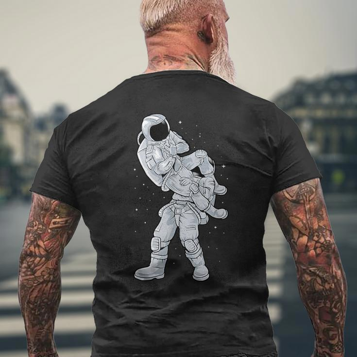 Galaxy Bjj Astronaut Flying Armbar Jiu-Jitsu Brazilian Men's T-shirt Back Print Gifts for Old Men