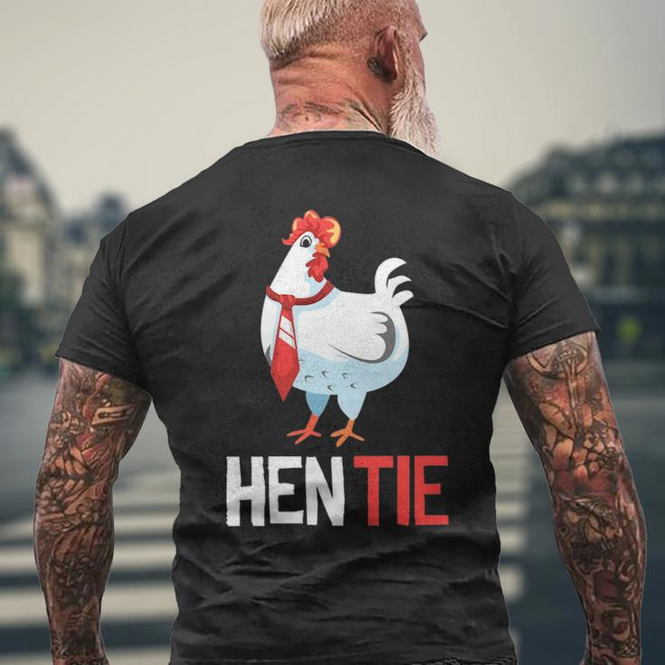 Hen Tie For Men Women Chicken Japanese Anime Men's T-shirt Back Print Gifts for Old Men
