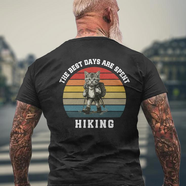 Hiker Cat Quote Vintage Hiking Lovers' Idea Men's T-shirt Back Print Gifts for Old Men