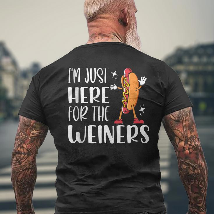 Hot Dog I'm Just Here For The Wieners Sausage Lovers Men's T-shirt Back Print Gifts for Old Men