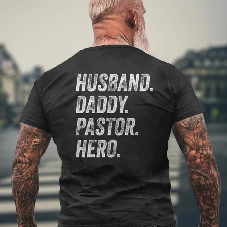 Husband Daddy Pastor Appreciation Preacher Men Mens Back Print T-shirt Gifts for Old Men