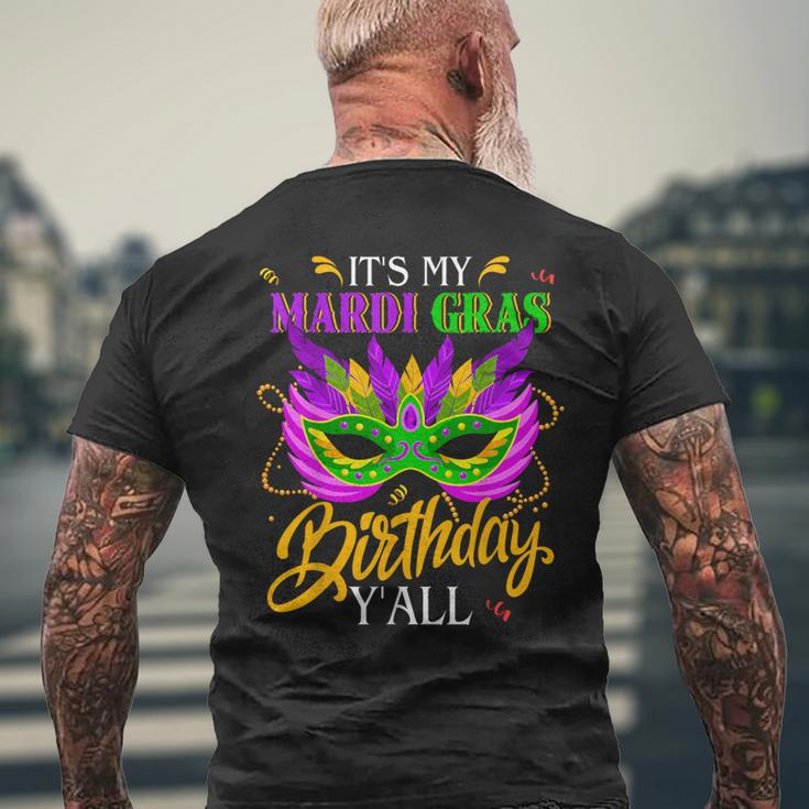 It's My Mardi Gras Birthday Y'all Carnival 2024 Party Men's T-shirt Back Print Gifts for Old Men