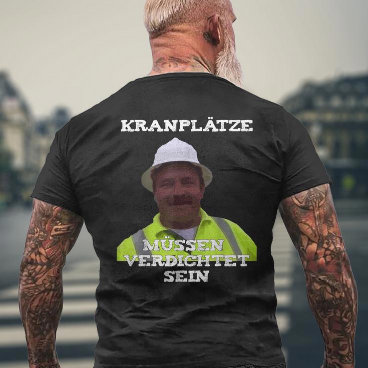 With 'Kranplätze Muss Verdichtet Sein' Ronny Kran Tape Measure T-Shirt mit Rückendruck Geschenke für alte Männer