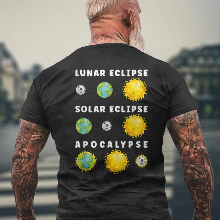 Lunar Solar Eclipse Apocalypse Astronomy Nerd Science Men's T-shirt Back Print Gifts for Old Men