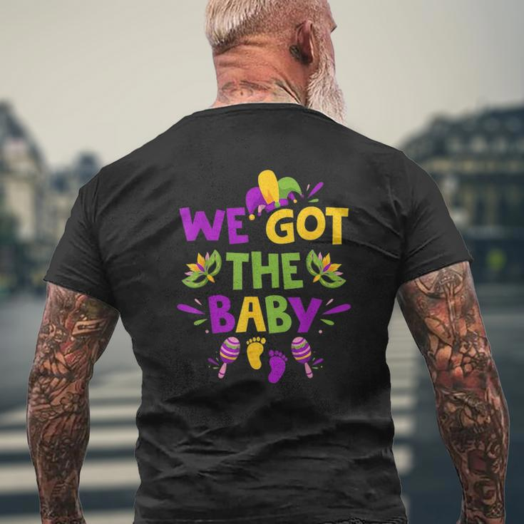 Mardi Gras Pregnancy Announcement We Got The Baby Mens Back Print T-shirt Gifts for Old Men