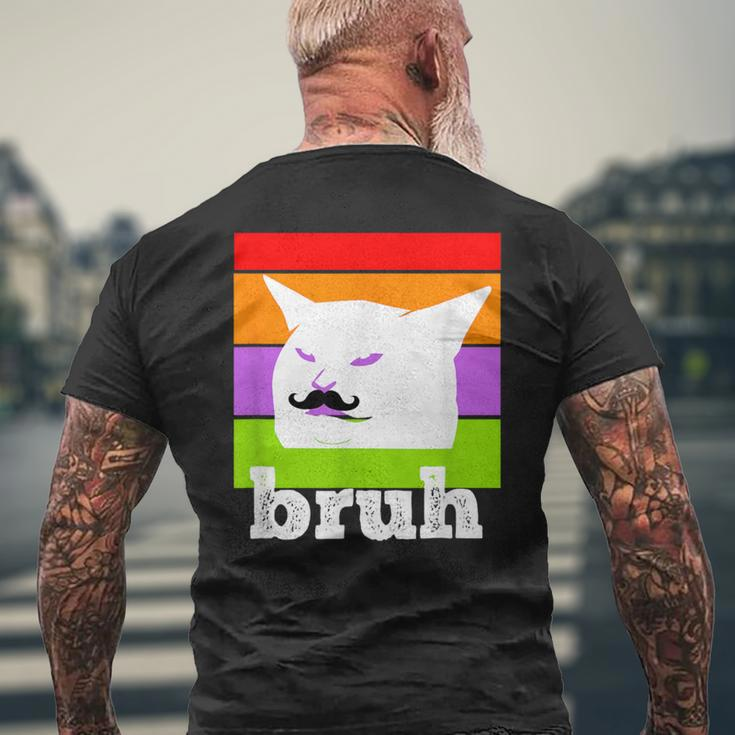 Meme Saying Bruh With Cat-Cinco De Mayo-Mexican Fiesta Men's T-shirt Back Print Gifts for Old Men