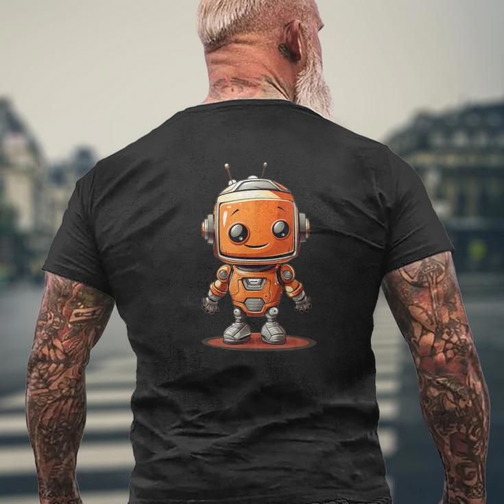 Orange Robot Boy Costume Men's T-shirt Back Print Gifts for Old Men