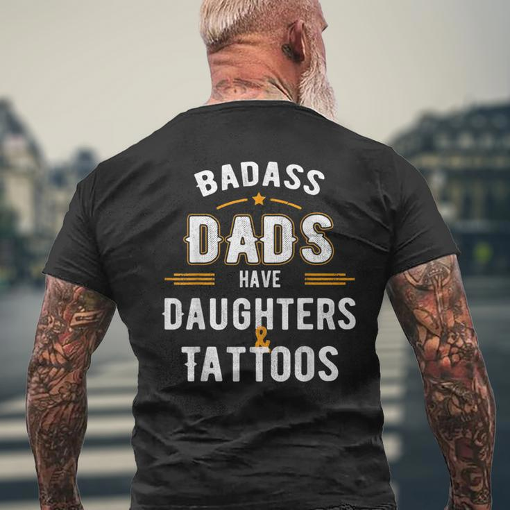 Papa Badass Dads Have Daughters And Tattoos Men's T-shirt Back Print Gifts for Old Men