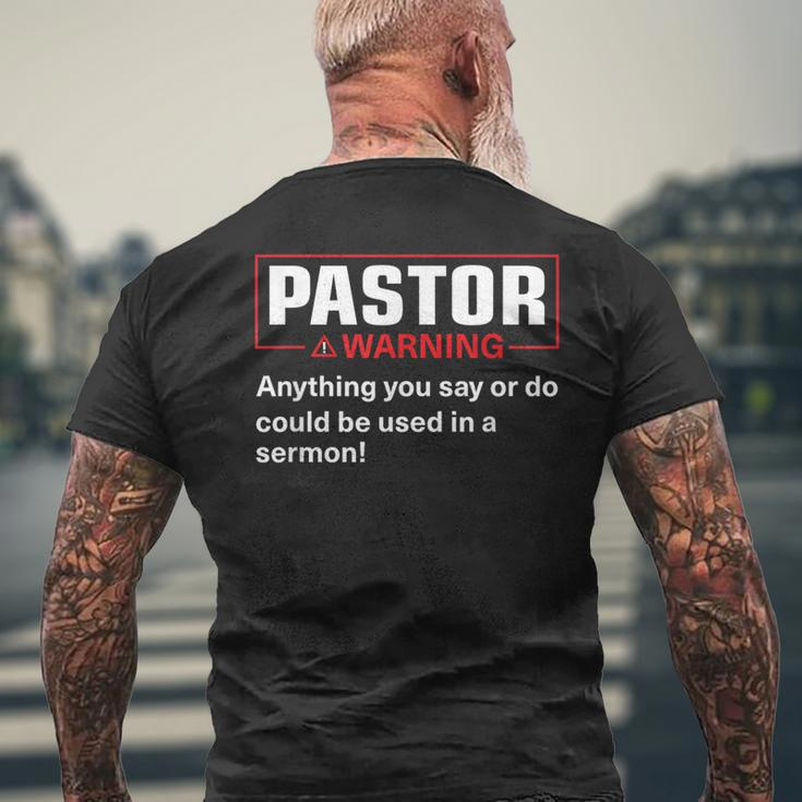 Pastor Warning I Might Put You In A Sermon Men's T-shirt Back Print Gifts for Old Men