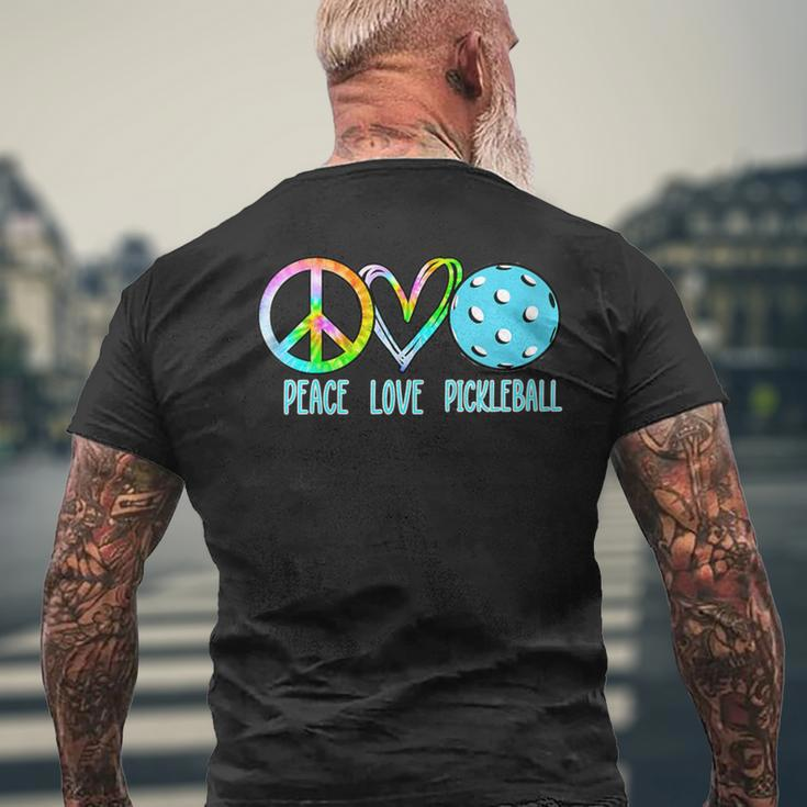 Pickleball Retired Ladies Peace Love Pickleball Men's T-shirt Back Print Gifts for Old Men