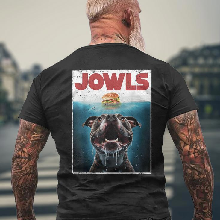 Pittie Pitbull Pit Bull Jowls Burger Bully Dog Mom Men's T-shirt Back Print Gifts for Old Men