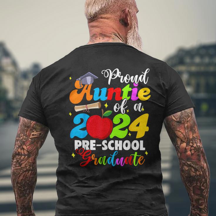 Proud Auntie Of A Class Of 2024 Pre-School Graduate Men's T-shirt Back Print Gifts for Old Men