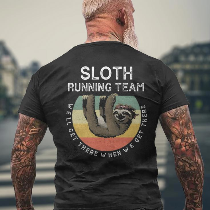 Quote's Sloth Running Team Men's T-shirt Back Print Gifts for Old Men
