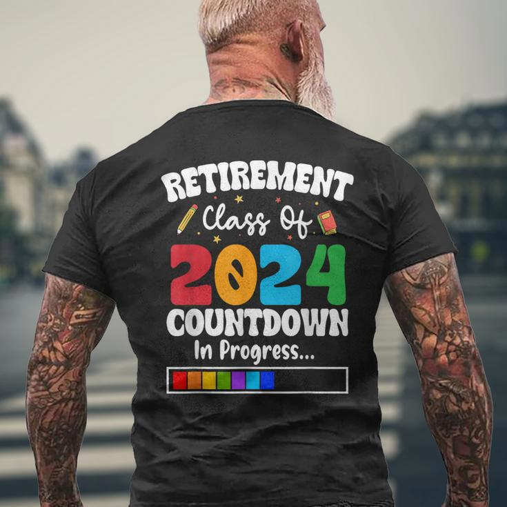 Retirement Class Of 2024 Countdown In Progress Teacher Men's T-shirt Back Print Gifts for Old Men