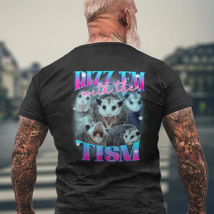 Rizz Em With The Tism Opossum Men's T-shirt Back Print Gifts for Old Men