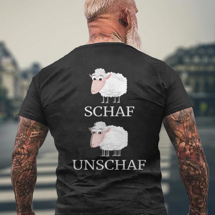 Sheep Unschaf Slogan Word Joke T-Shirt mit Rückendruck Geschenke für alte Männer