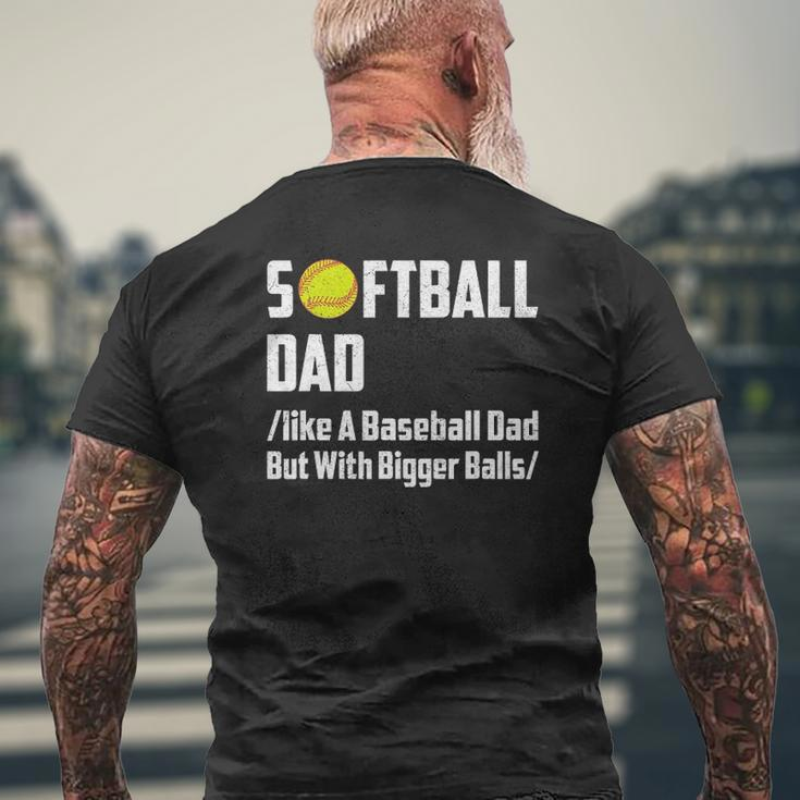 Softball Dad Father's Day Mens Back Print T-shirt Gifts for Old Men
