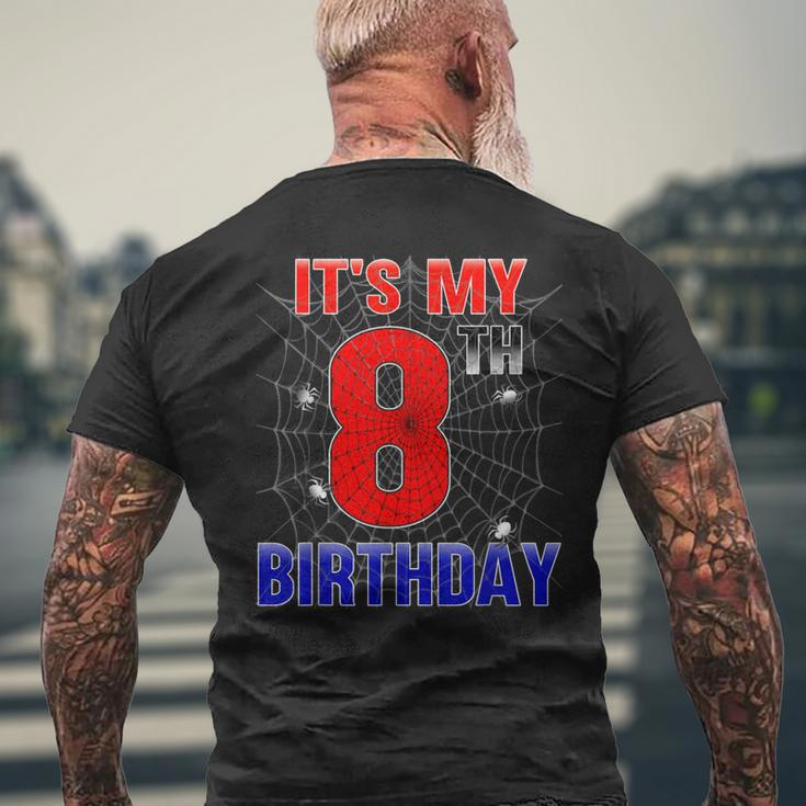 Spider Web 8 Year Old It's My 8Th Birthday Boy Men's T-shirt Back Print Gifts for Old Men