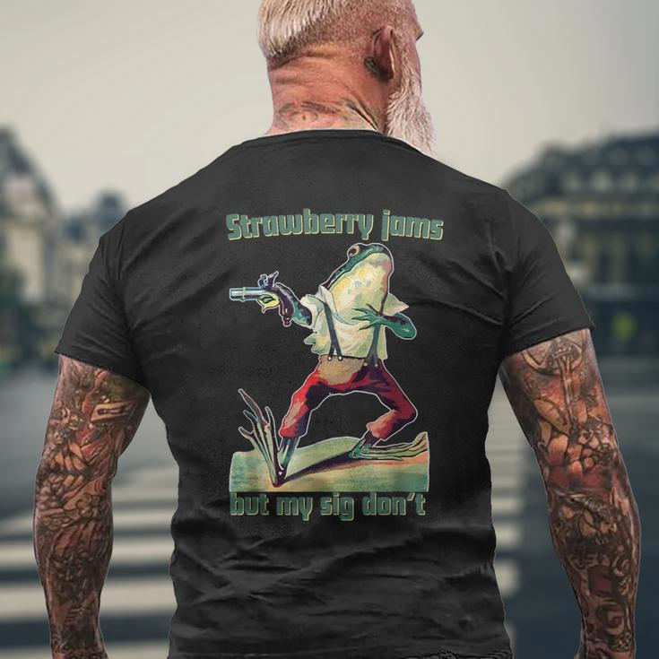 Strawberry Jams But My Sig Don't Men's T-shirt Back Print Gifts for Old Men