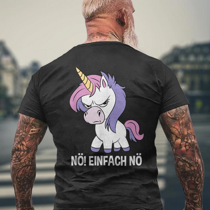 Unicorn Nö Einfach Nö Slogan T-Shirt mit Rückendruck Geschenke für alte Männer