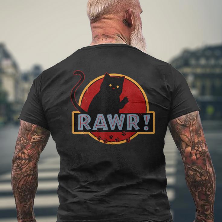 Vintage Kitty Cat Lover Rawr Kitty Cat Vintage Men's T-shirt Back Print Gifts for Old Men