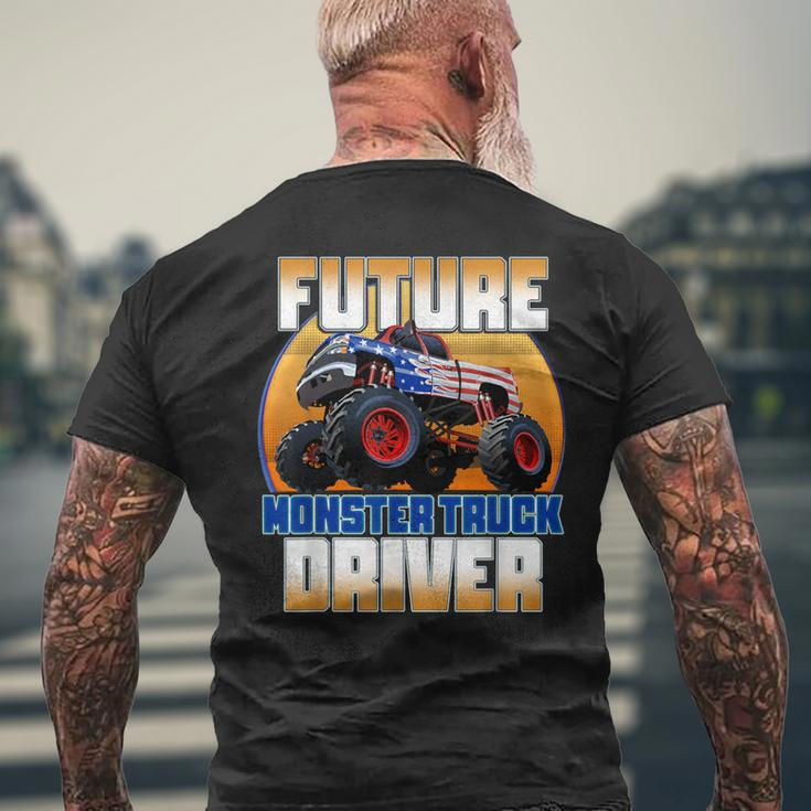 Future Monster Truck Driver Boy's Monster Truck Men's T-shirt Back Print Gifts for Old Men